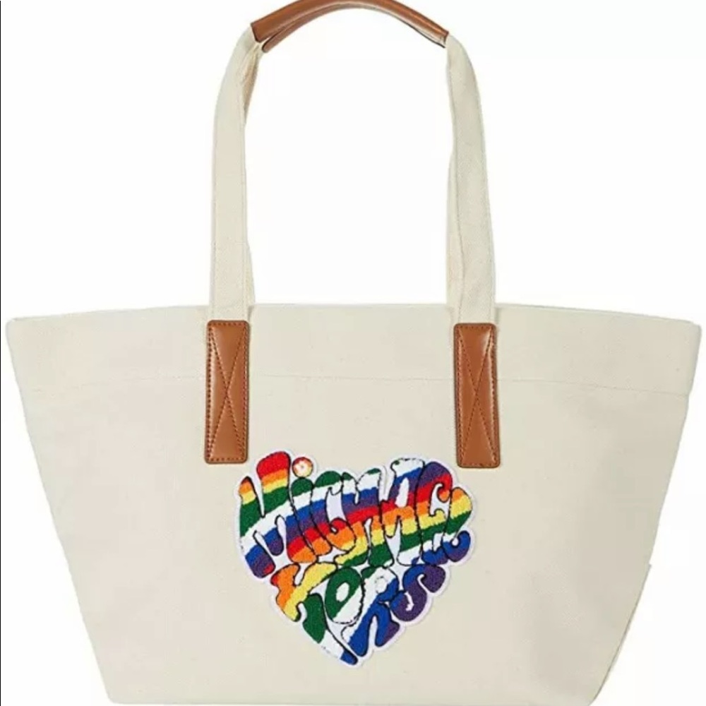MICHAEL KORS The Michael Bag Pride Canvas Foldable Large Tote Nauralt/Acorn